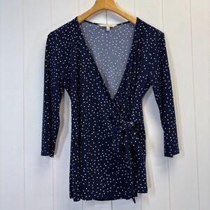 41 Hawthorn Womens Quiet Luxury Polka Dot Size L Blue Career Corpcore Office